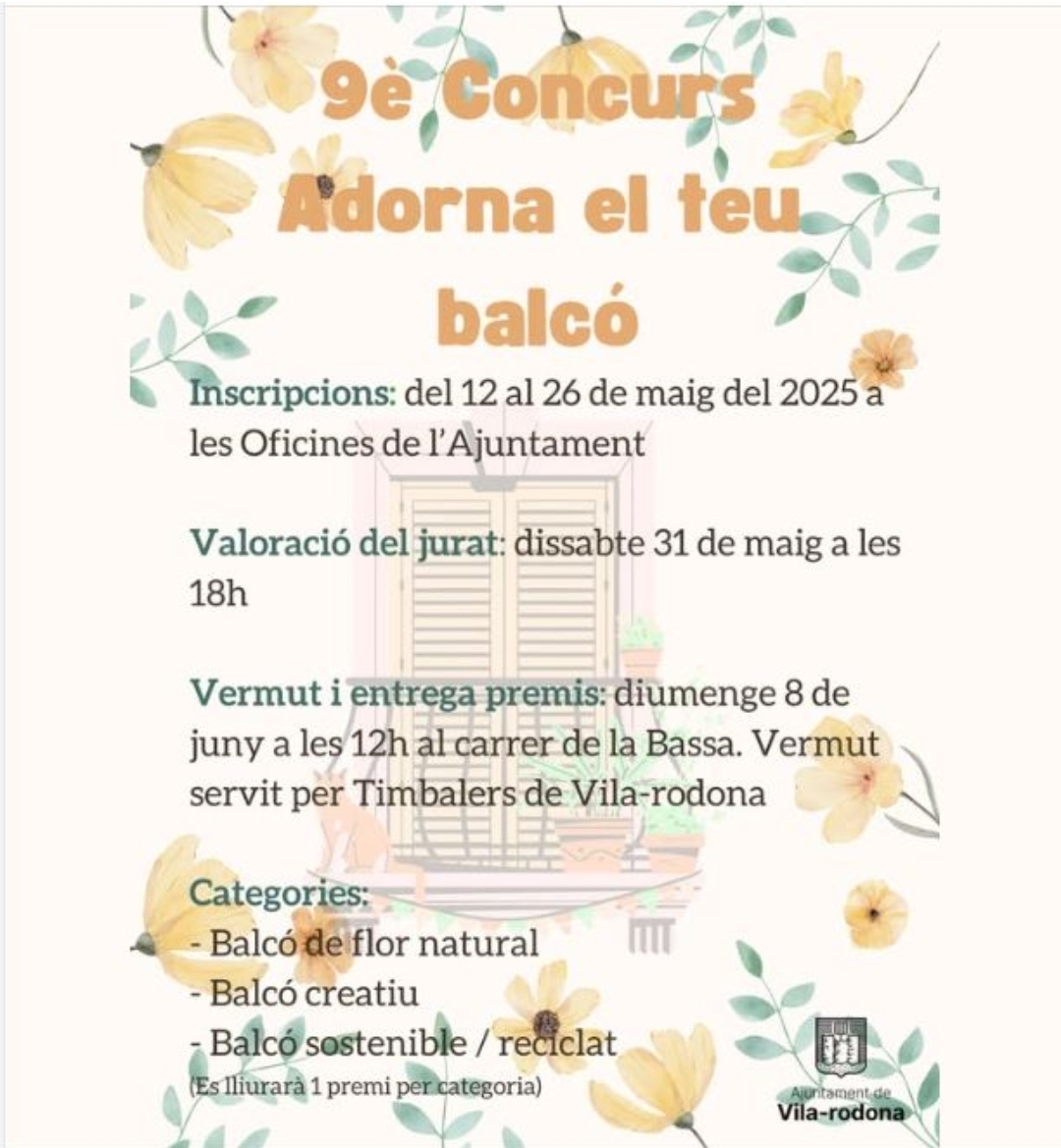 9è. Concurs « Adorna el teu balcó » a Vila-rodona
