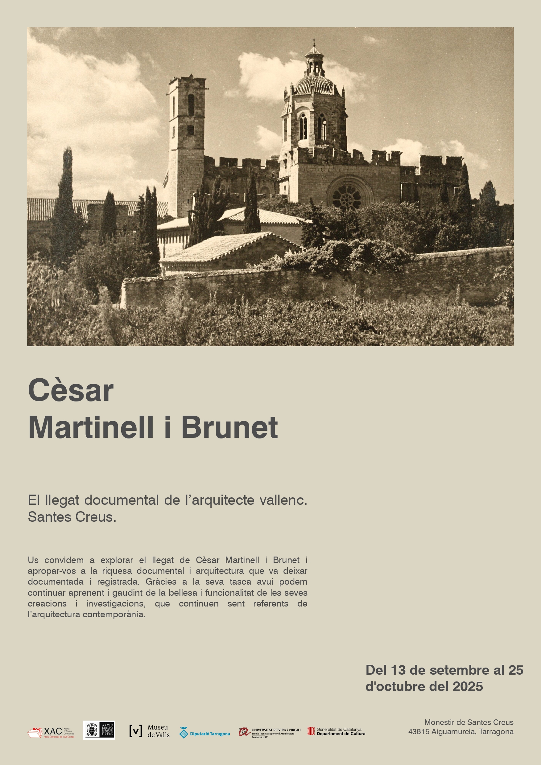 Exposició “Cèsar Martinell i Brunet: El llegat documental de l’arquitecte vallenc”
