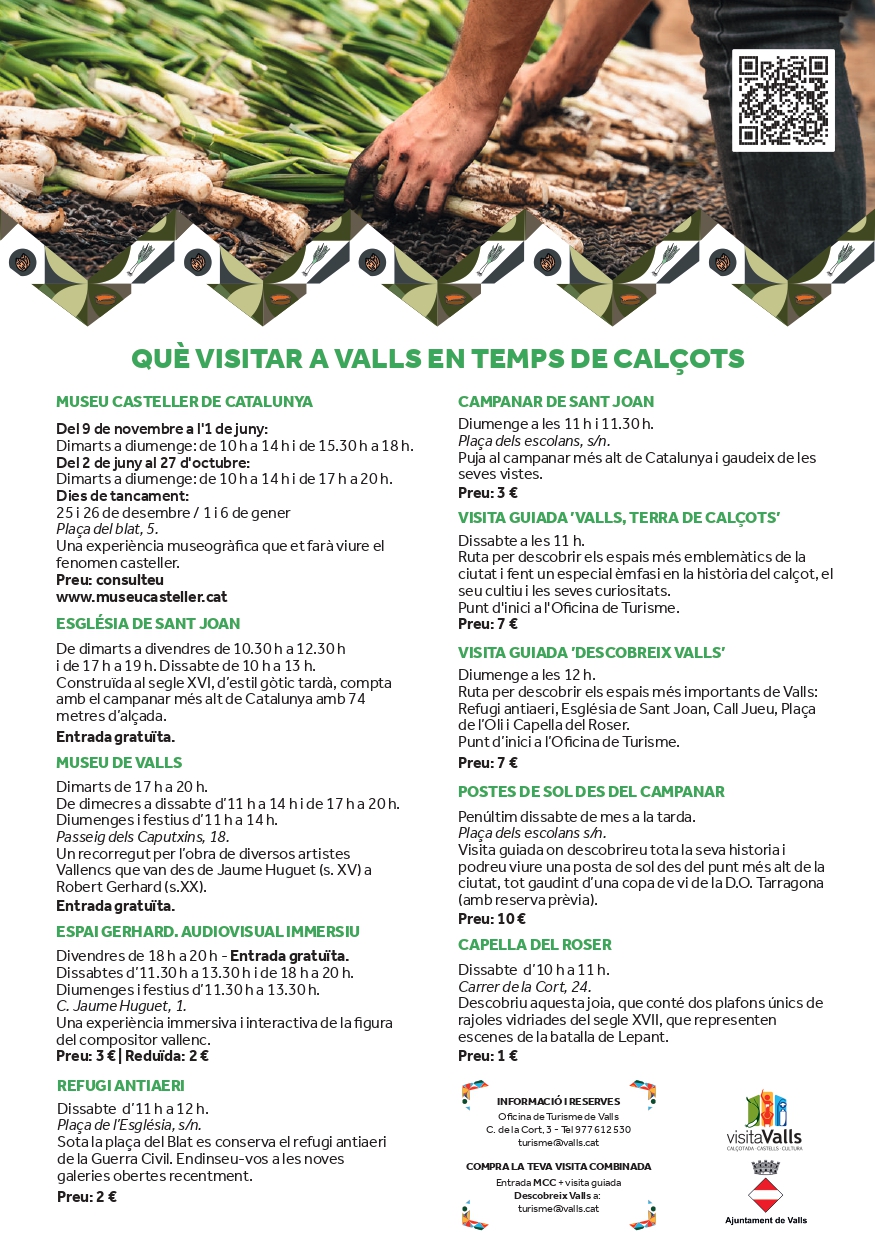 Què visitar a Valls en temps de calçots