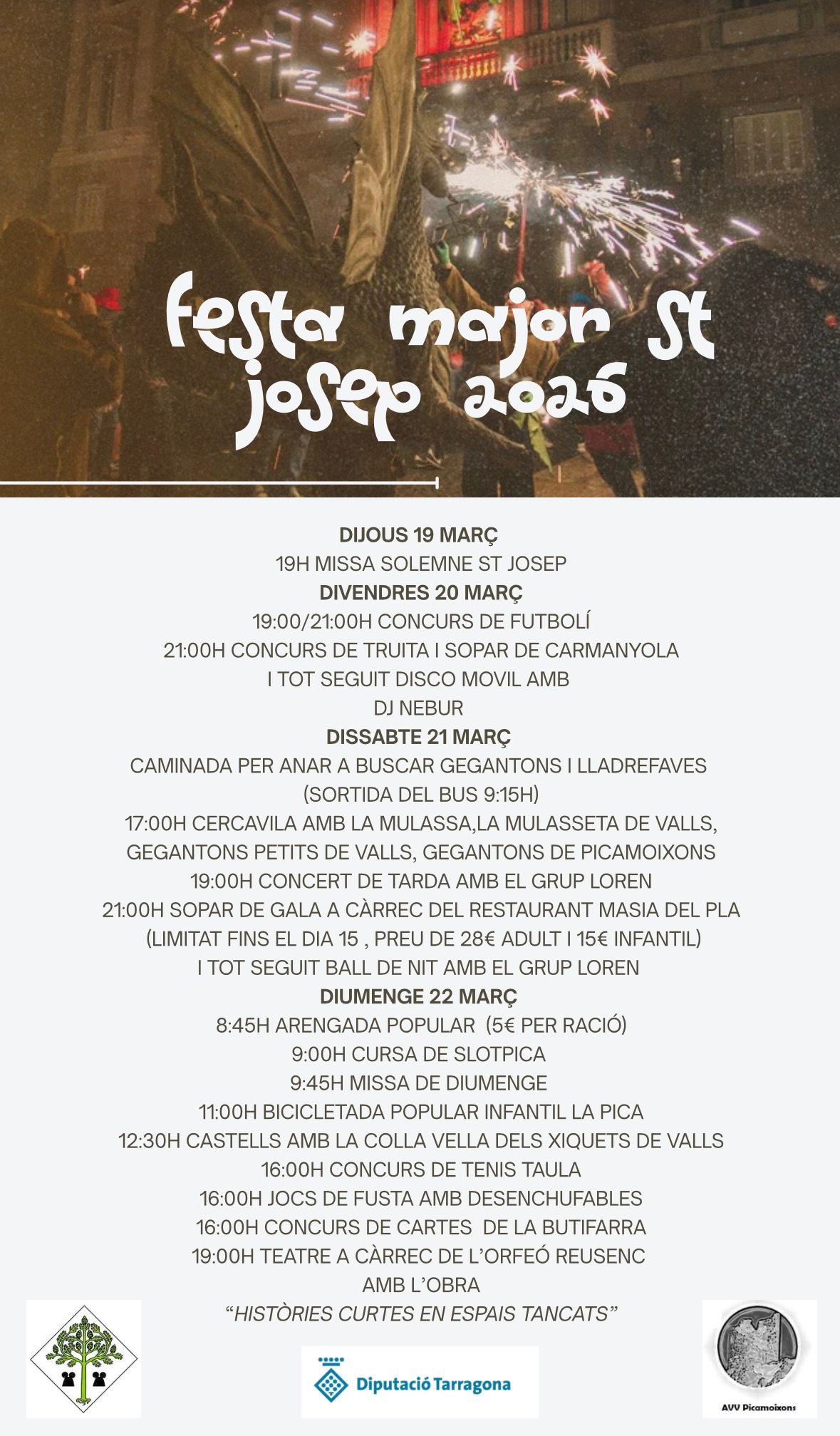 Festa Major de Sant Josep 2026 a Picamoixons