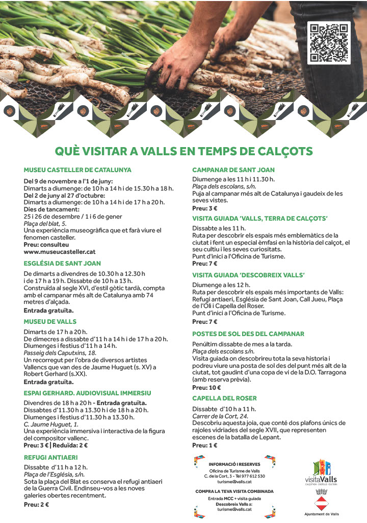 Què visitar a Valls en temps de calçots