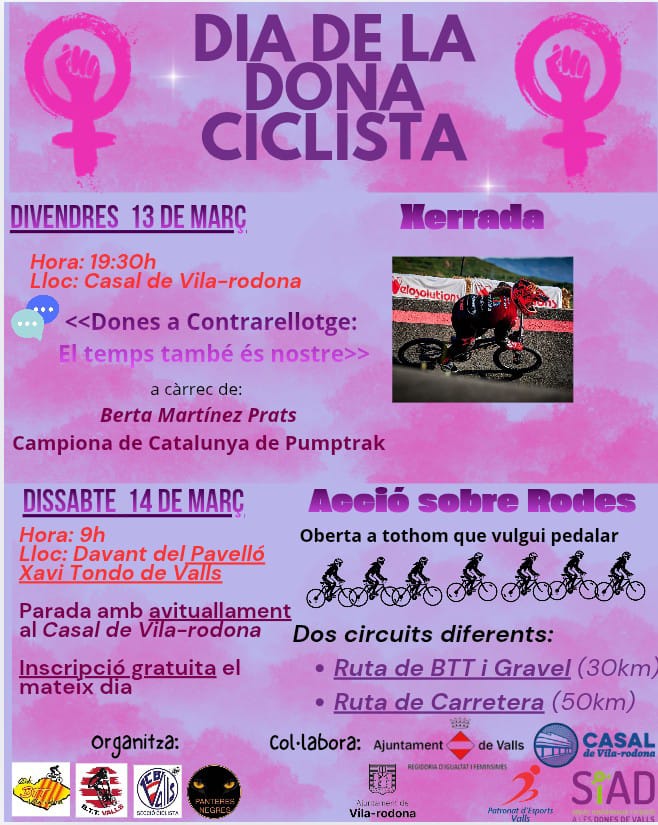 Dia de la Dona Ciclista a Vila-rodona i a Valls