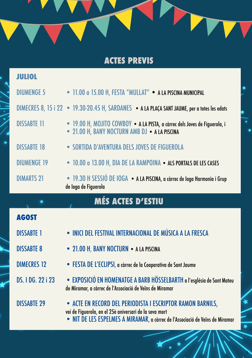 Actes d’estiu a Figuerola del Camp