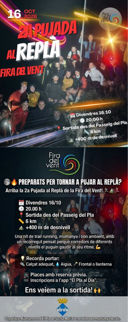 Pujada al Replà  de la Fira del Vent del Pla de Santa Maria
